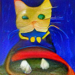 generated: a super math wizard cat, richly textured oil painting #3